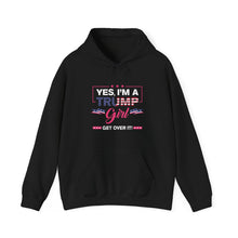 Load image into Gallery viewer, NEW Yes I&#39;m a Trump Girl Ladies Heavy Blend™ Hooded Sweatshirt
